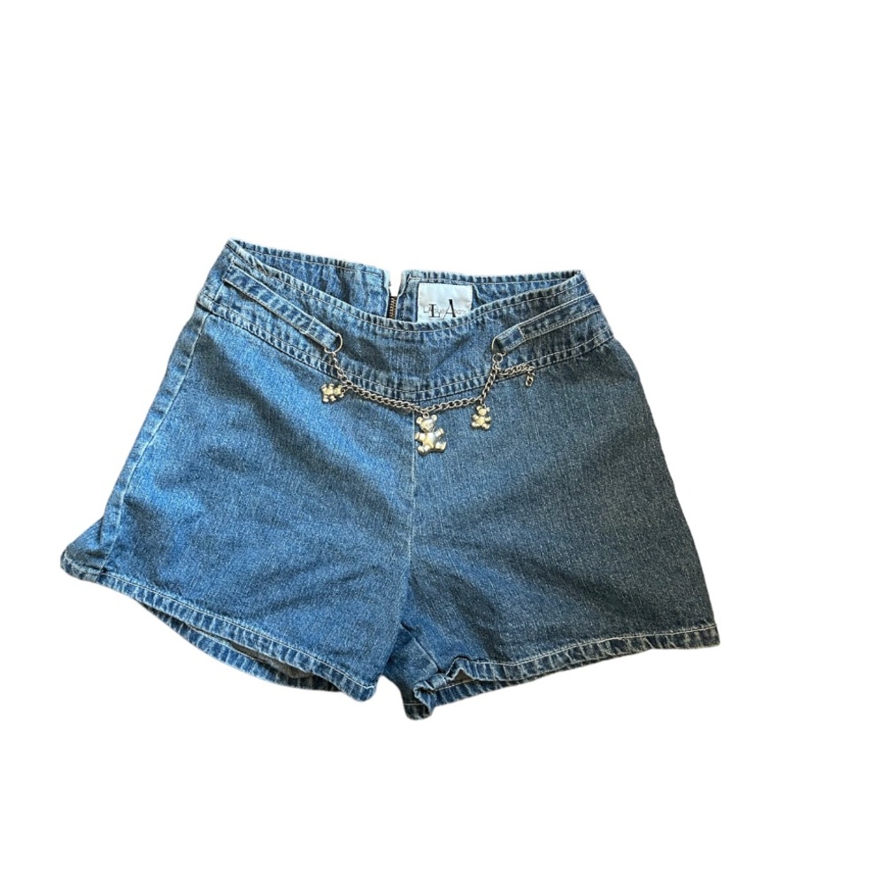 LA Blues Denim Shorts with Teddy Bear Belt